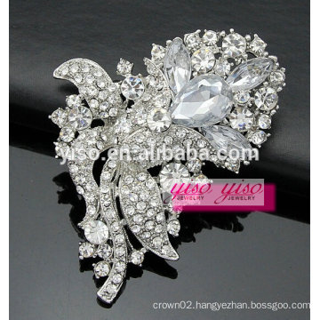 crystal tear drop wedding brooch pin